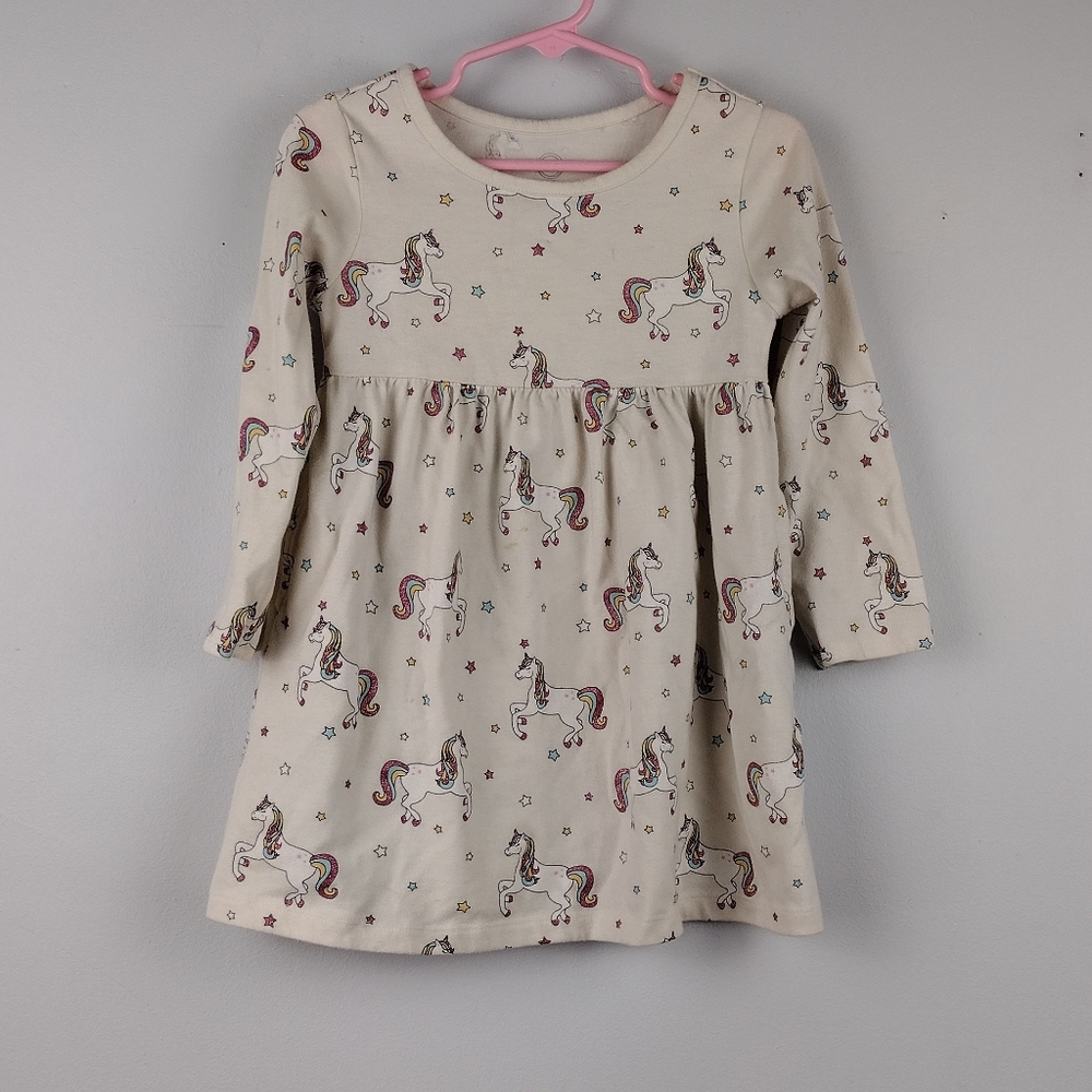 Long Sleeve Unicorn Print Dress